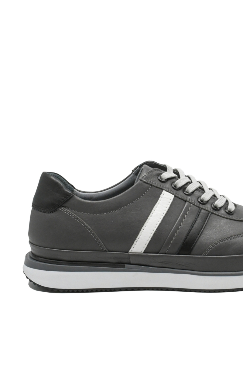 Imagine Pantofi sport bărbați clasici gri din piele naturală GOR2101
