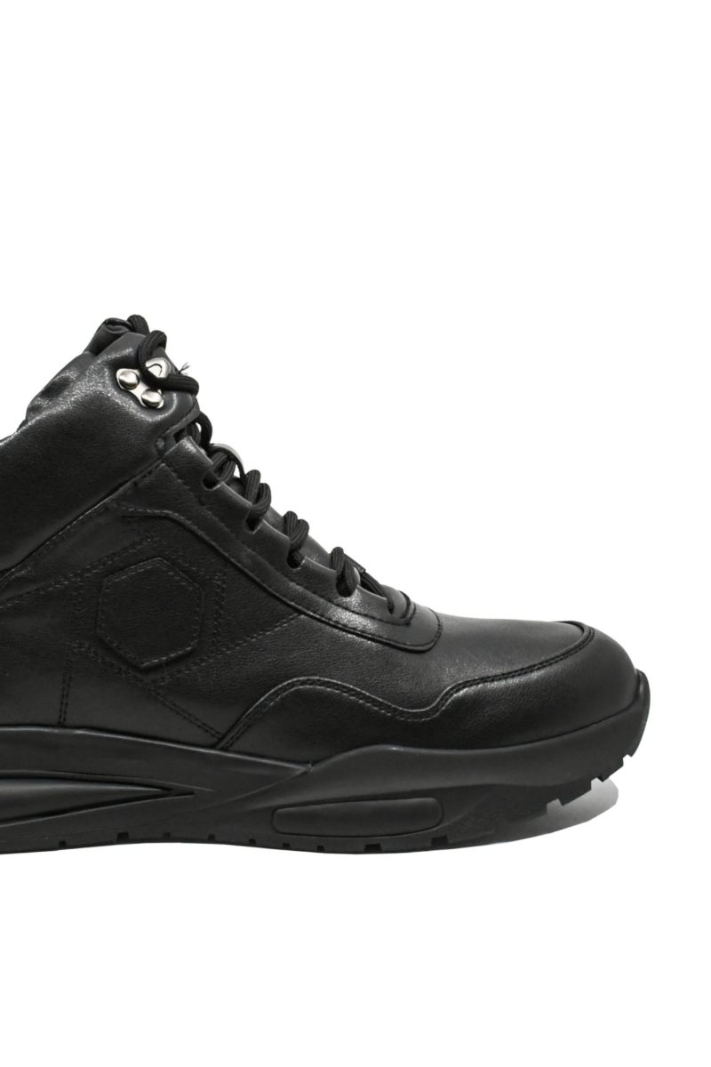 Imagine Ghete sport bărbați  negre, din piele naturală FNX1903-5