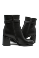 Imagine Botine damă cu cataramă decorativă, negre, din piele naturală GOR102