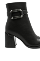 Imagine Botine damă cu cataramă decorativă, negre, din piele naturală GOR102