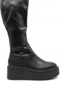 Imagine Cizme damă cu platformă și carâmb moale, negre din piele naturală GOR160304