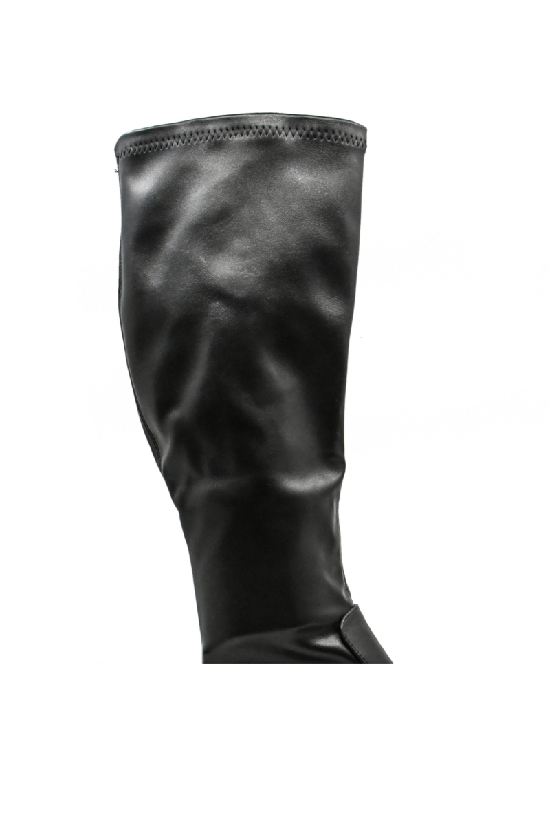 Imagine Cizme damă cu platformă și carâmb moale, negre din piele naturală GOR160304