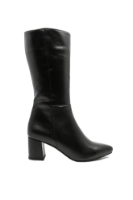 Imagine Cizme damă medii cu toc, negre din piele naturală MIR859