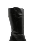 Imagine Cizme damă medii cu toc, negre din piele naturală MIR859