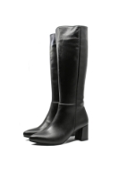 Imagine Cizme damă înalte cu toc, negre din piele naturală MIR0404