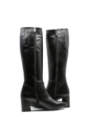 Imagine Cizme damă înalte cu toc, negre din piele naturală MIR0404