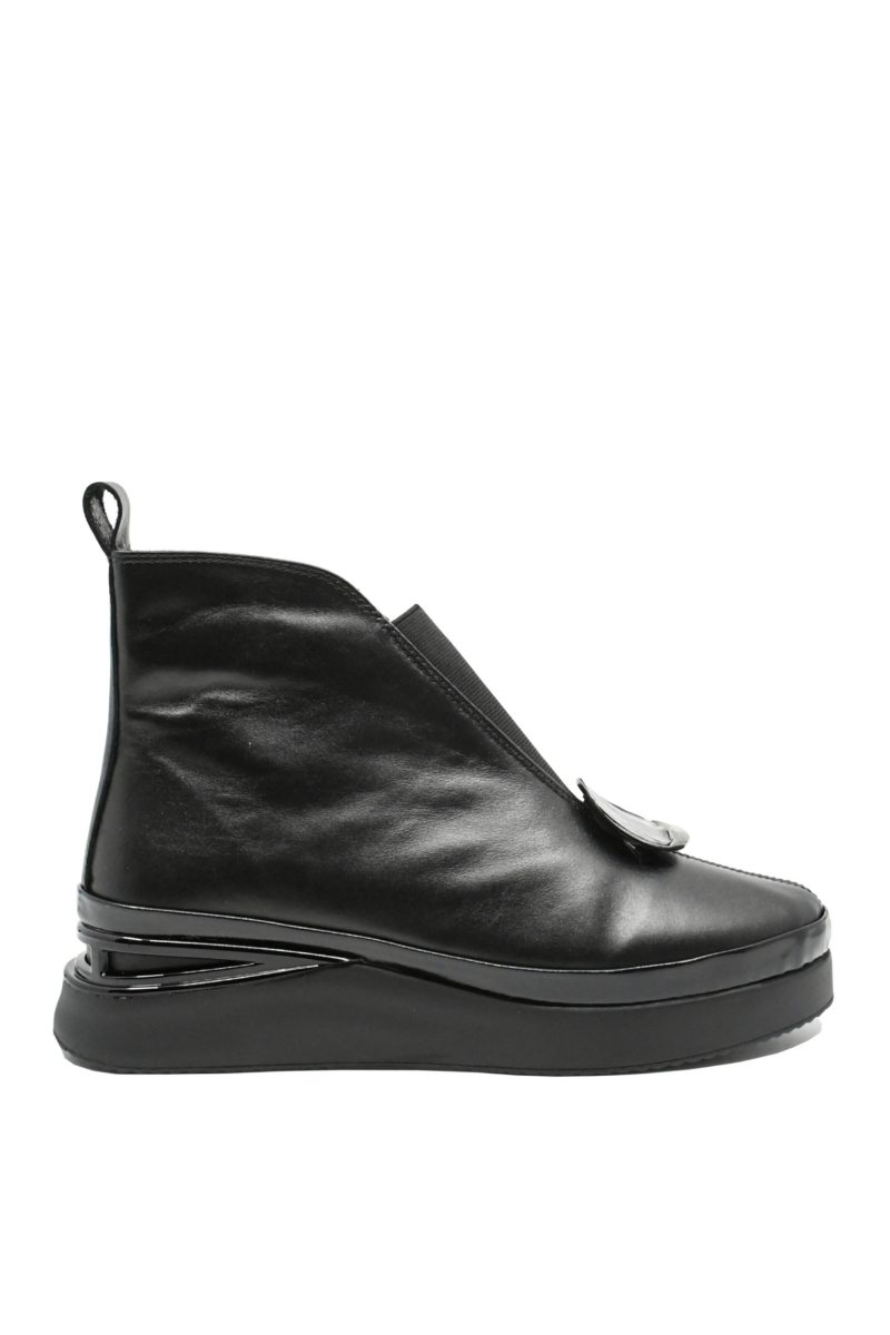 Imagine Ghete damă până la gleznă, negre din piele naturală MIR934428