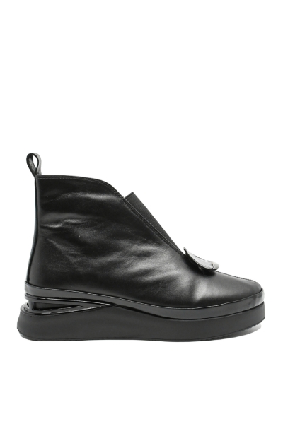 Imagine Ghete damă până la gleznă, negre din piele naturală MIR934428