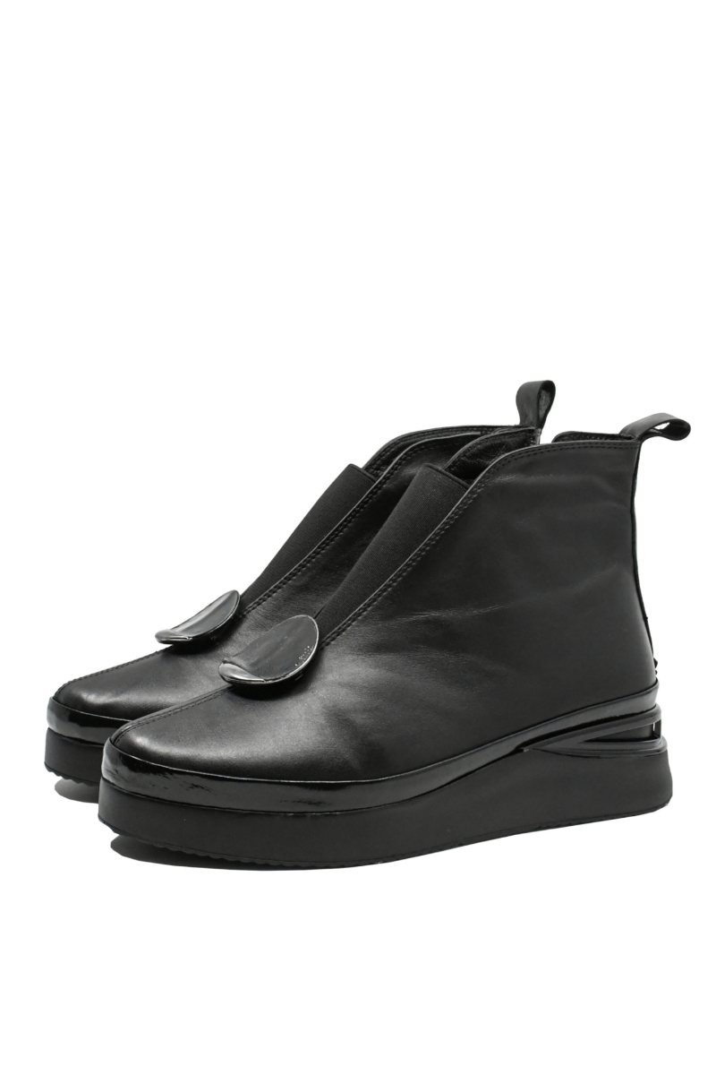 Imagine Ghete damă până la gleznă, negre din piele naturală MIR934428