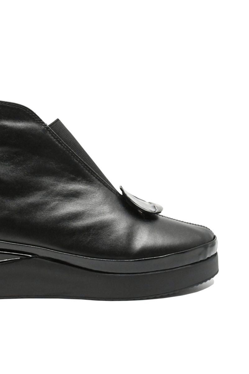 Imagine Ghete damă până la gleznă, negre din piele naturală MIR934428