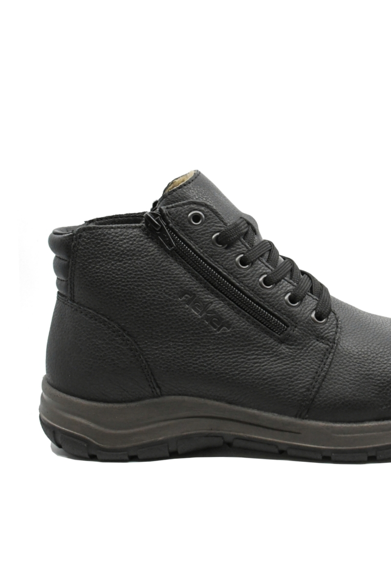 Imagine Ghete bărbați cu granulații, negre, din piele naturală RIK03652-00