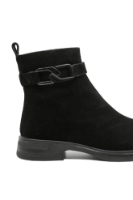 Imagine Ghete joase negre din piele întoarsă cu baretă și lanț OTR70005NV