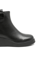 Imagine Ghete joase negre din piele naturală, cu talpa wedge OTR70007