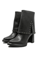 Imagine Ghete damă ciocate cu capse, negre, din piele naturală OTR1244