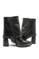 Imagine Ghete damă ciocate cu capse, negre, din piele naturală OTR1244