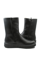 Imagine Ghete îmblănite negre din piele naturală cu aspect granulat RIKY4355-00