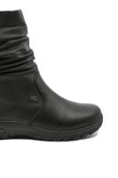 Imagine Ghete negre, din piele naturală, cu carâmb încrețit RIKZ7171-02