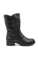 Imagine Ghete damă cu barete și catarame, negre, din piele naturală RIKZ9571-00