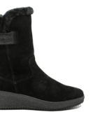 Imagine Ghete comode negre din piele întoarsă cu blăniță RIKY4456-00