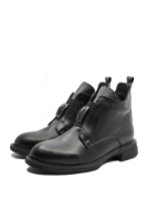 Imagine Ghete joase negre din piele naturală cu decorațiune argintie MIR20901