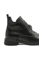 Imagine Ghete joase negre din piele naturală cu decorațiune argintie MIR20901