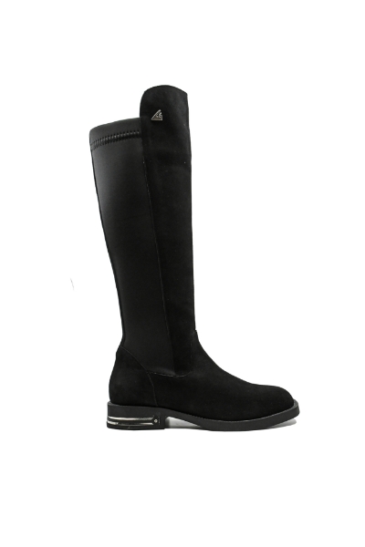 Imagine Cizme damă negre, cu carâmb elastic la spate, negre din piele întoarsă MIR159NV