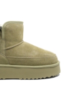 Imagine Ghete damă îmblănite, kaki, din piele întoarsă GOR114