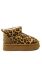 Imagine Ghete damă camel, din piele întoarsă cu imprimeu leopard GOR113-1