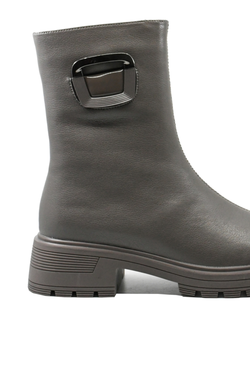 Imagine Ghete damă smart casual gri din piele naturală GOR11355