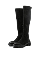 Imagine Cizme înalte cu carâmb moale, negre din piele întoarsă GOR195NV