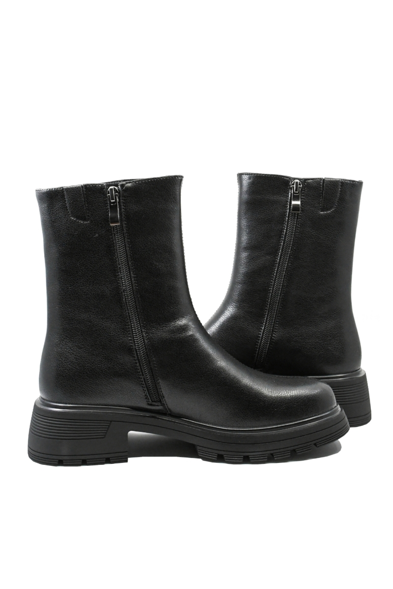 Imagine Ghete damă smart casual negre din piele naturală GOR11355