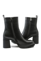 Imagine Botine ankle damă cu toc înalt, negre, din piele naturală GOR696