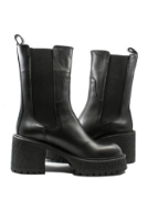 Imagine Ghete damă model Chelsea cu platformă, negre, din piele naturală GOR8330