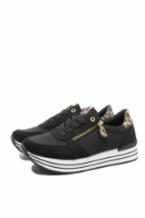 Imagine Pantofi sport damă negru cu animal print și garnituri de piele întoarsă REMD1316-03