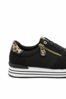 Imagine Pantofi sport damă negru cu animal print și garnituri de piele întoarsă REMD1316-03