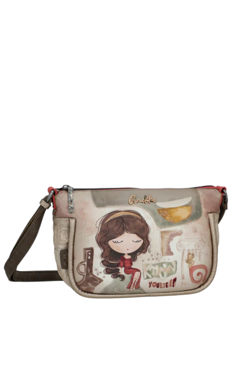 Imagine Poșetă crossbody ovală, bej, colecția Muse, 42703-541