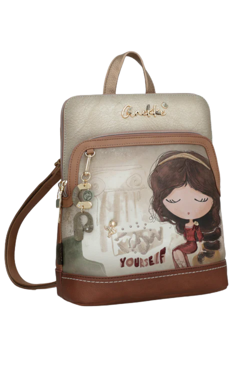 Imagine Rucsac pătrat bej patinat, colecția Muse, 42705-275