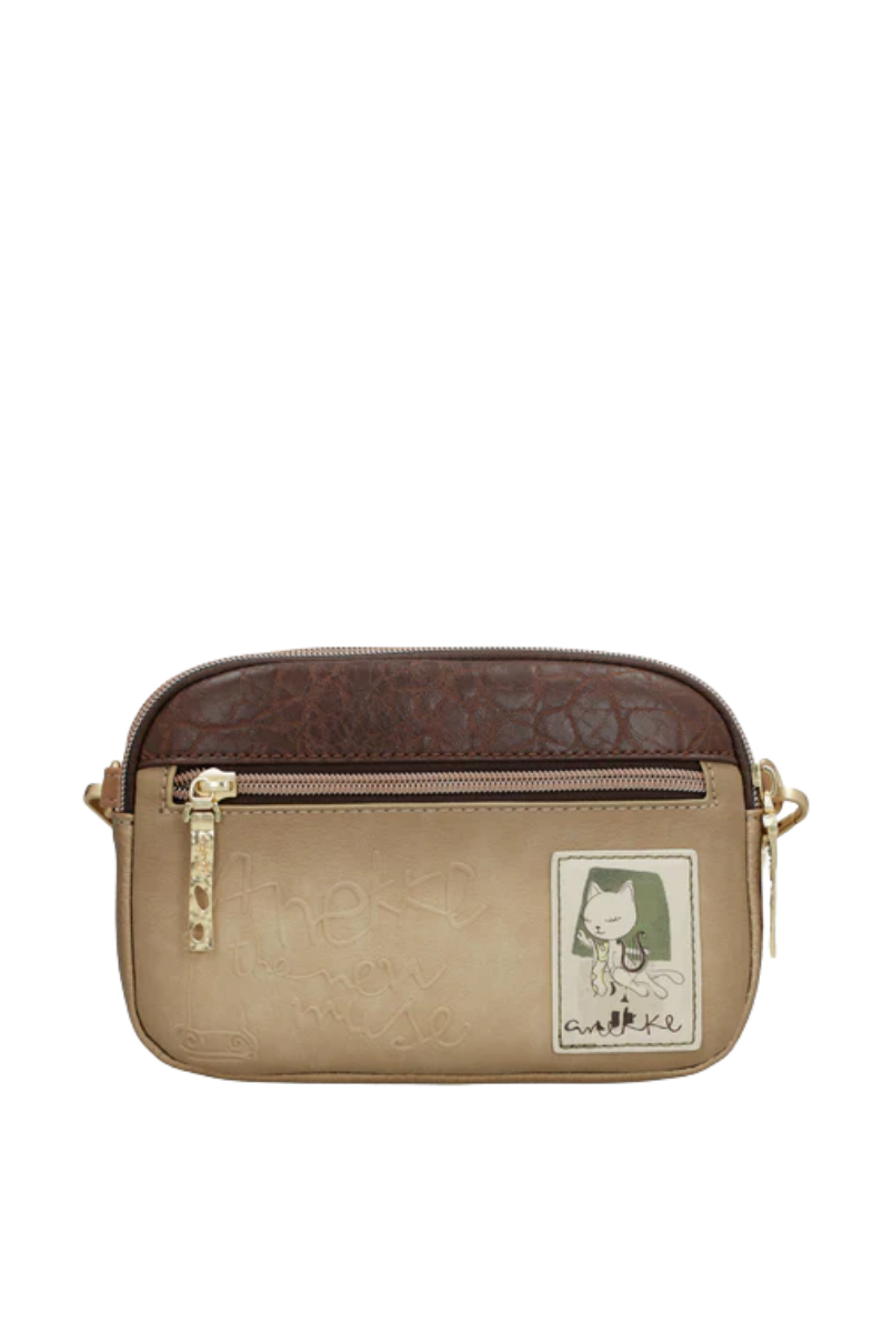 Imagine Poșetă crossbody cu trei compartimente, cream, colecția Muse, 42703-445