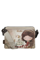 Imagine Poșetă crossbody triplu-compartiment, gri, colecția Muse, 42703-160