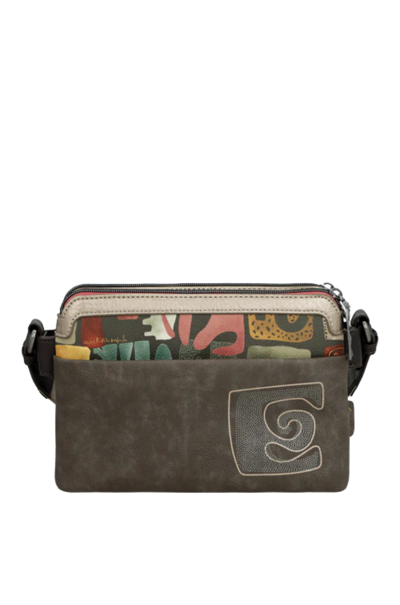 Imagine Poșetă crossbody triplu-compartiment, gri, colecția Muse, 42703-160