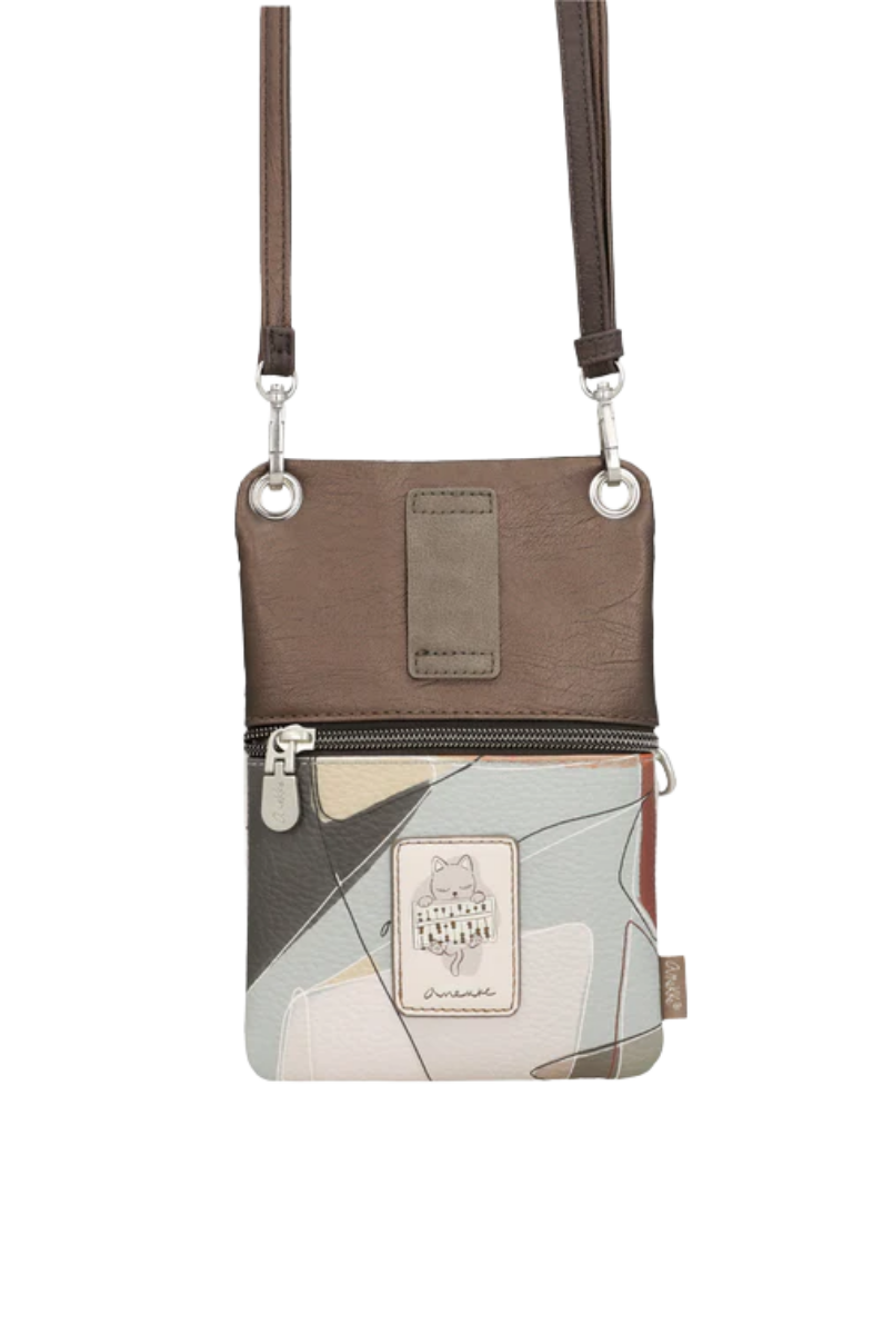 Imagine Mini poșetă crossbody cu fermoare, kaki, colecția Sophia, 42803-905