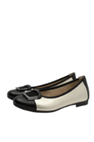 Imagine Balerini din piele naturală, aurii cu accente negre REMD0K12-90