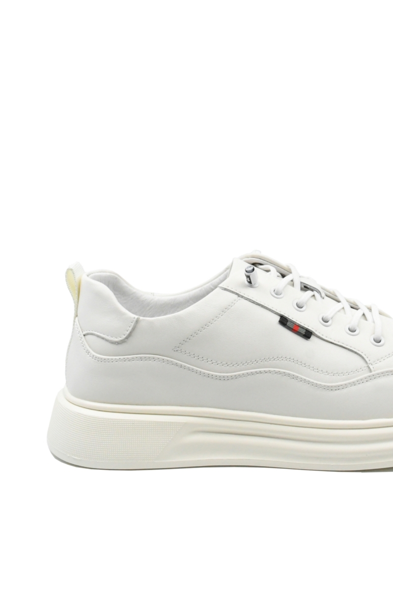 Imagine Pantofi bărbați sport la modă, albi, din piele  naturală FNX27017