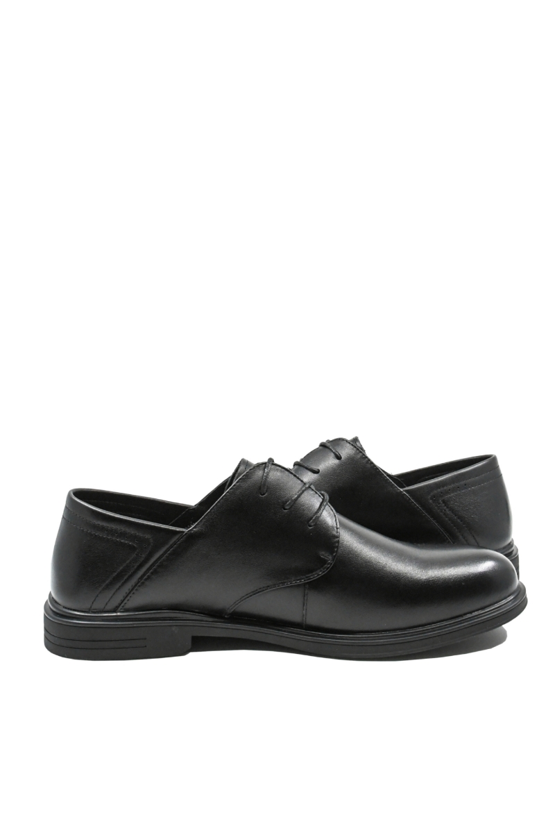 Imagine Pantofi bărbați oxford  la modă, negri, din piele  naturală FNX27001