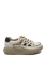 Imagine Pantofi damă sport decupați bej patinat din piele naturală FLG68883