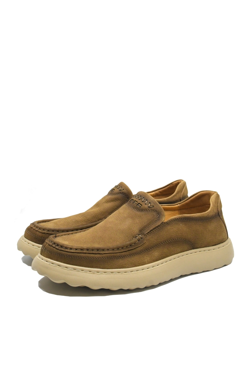 Imagine Mocasini bărbați yellow khaki din piele întoarsă FLGSM-4