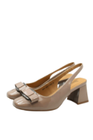 Imagine Pantofi decupați cu vârf pătrat și fundiță, maro cafea din lac GOR6290