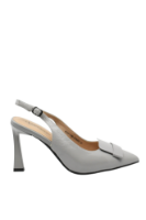 Imagine Pantofi stiletto decupați gri din lac GOR4191
