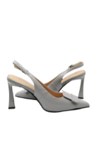 Imagine Pantofi stiletto decupați gri din lac GOR4191