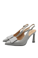 Imagine Pantofi stiletto decupați gri din lac GOR4191